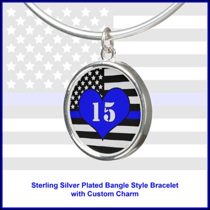 [Thin Blue Line] Service Anniversary or Monogram Bangle