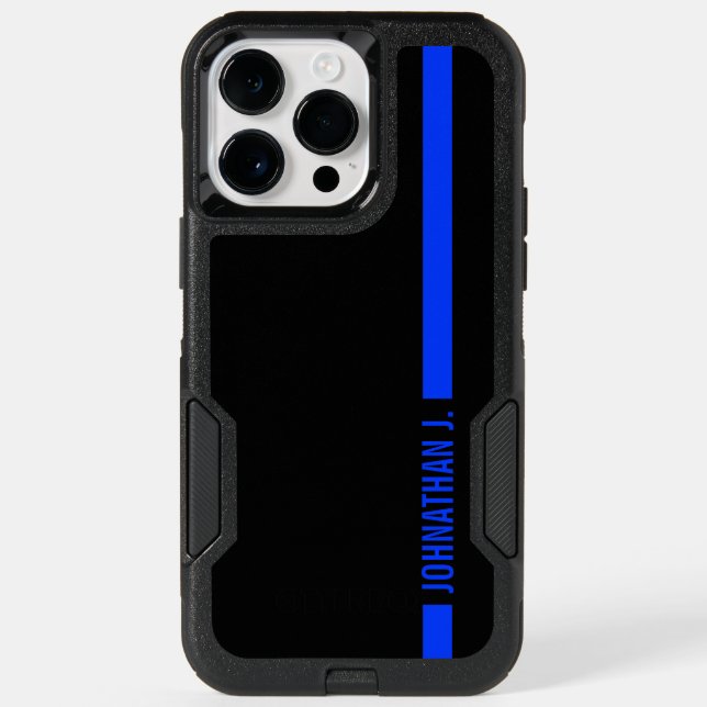 Thin Blue Line Serviceman Custom Name Otterbox iPhone Case (Back)