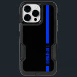 Thin Blue Line Serviceman Custom Name OtterBox iPhone 14 Pro Max Case<br><div class="desc">Featuring a clever yet minimal look that will turn heads, this iPhone Case is branded with the custom name of the service team member integrated into the classic thin blue line stripe. The thin blue line is a token representation of the US police force. If your name is shorter or...</div>