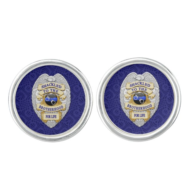 Thin Blue Line - Shackled to the Brotherhood Cufflinks (Front)