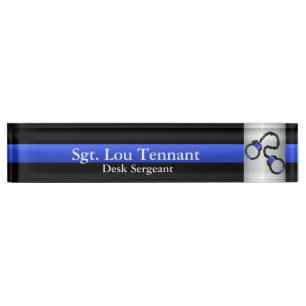 Thin Blue Line - Shackled to the Brotherhood Desk Name Plate