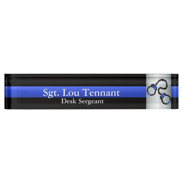Thin Blue Line - Shackled to the Brotherhood Desk Name Plate (Front)