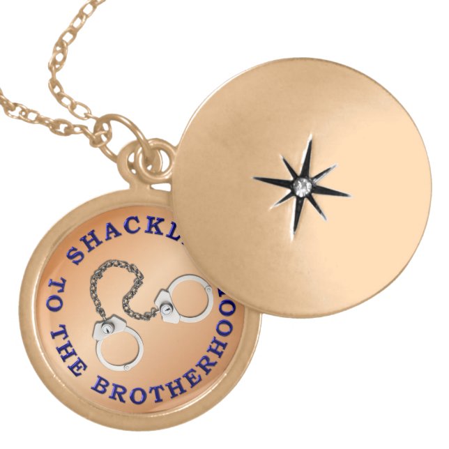 Thin Blue Line - Shackled to the Brotherhood Locket Necklace (Front)