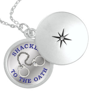 Thin Blue Line - Shackled to the Oath Sterling Silver Necklace