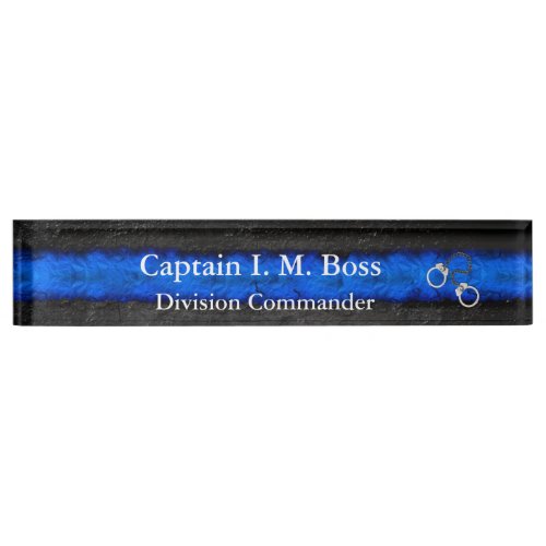 Thin Blue Line _ Shackles Desk Nameplate