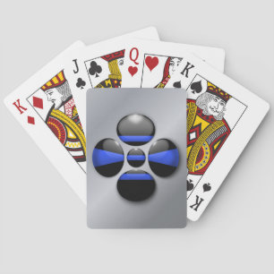 Thin Blue Line Shamrock Button Poker Cards