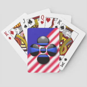 Thin Blue Line Shamrock Button Poker Cards