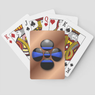 Thin Blue Line Shamrock Button Poker Cards