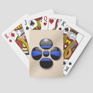 Thin Blue Line Shamrock Button Poker Cards