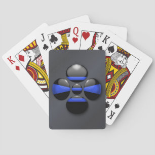 Thin Blue Line Shamrock Button Poker Cards