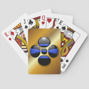 Thin Blue Line Shamrock Button Poker Cards