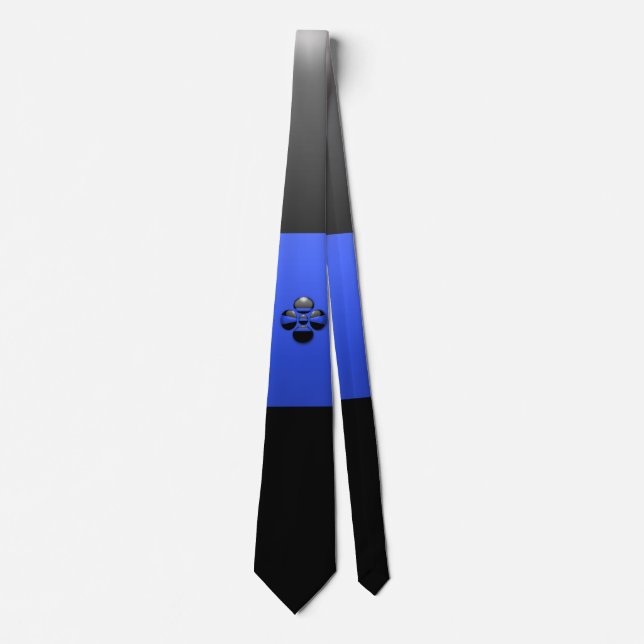 Thin Blue Line Shamrock Buttons Neck Tie (Front)
