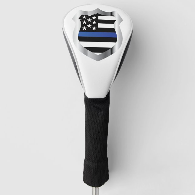 Thin Blue Line Shield Golf Club Cover (Front)