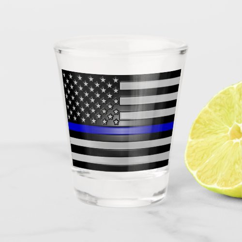 THIN BLUE LINE SHOT GLASS