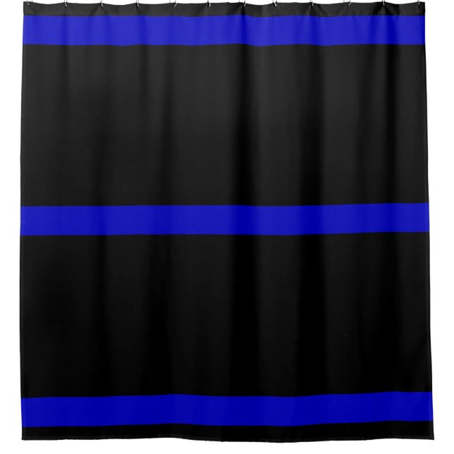 Thin Blue Line Shower Curtain (Front)