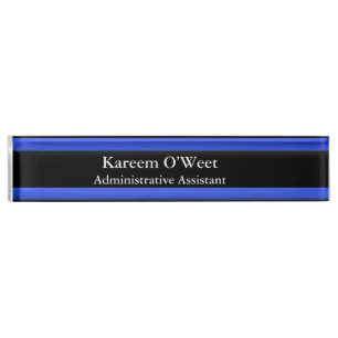 Thin Blue Line - Simple Design Name Plate