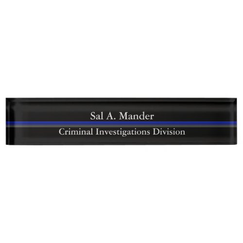 Thin Blue Line _ Sleak Design Name Plate