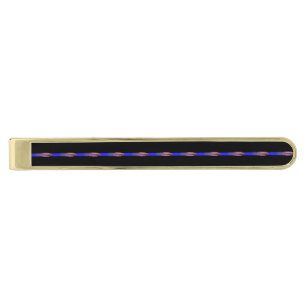 Thin Blue Line Speeding Bullets Gold Finish Tie Bar