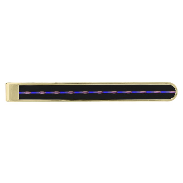Thin Blue Line Speeding Bullets Gold Finish Tie Bar (Front)