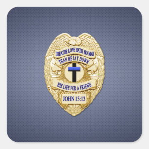Thin Blue Line Square Sticker