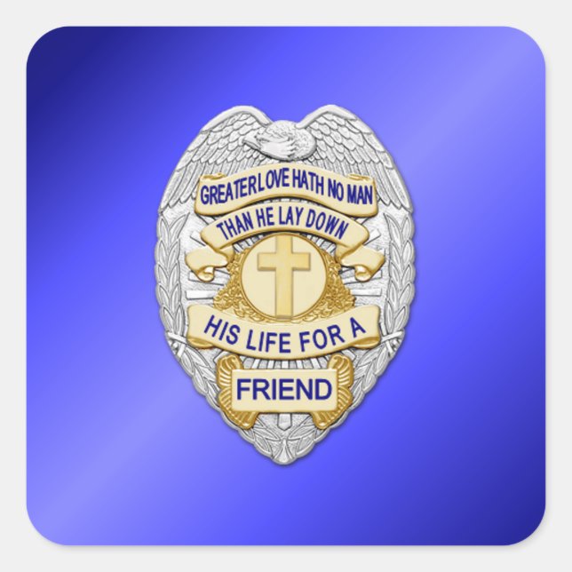 Thin Blue Line Square Sticker (Front)