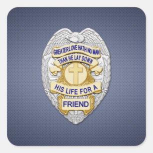 Thin Blue Line Square Sticker
