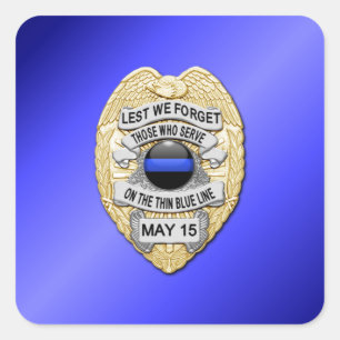 Thin Blue Line Square Sticker