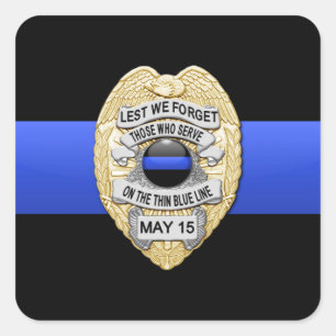 Thin Blue Line Square Sticker