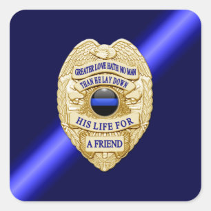 Thin Blue Line Square Sticker