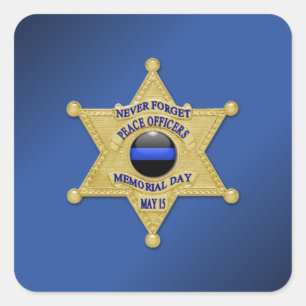 Thin Blue Line Square Sticker