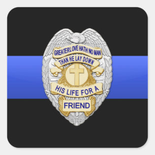Thin Blue Line Square Sticker