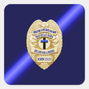 Thin Blue Line Square Sticker