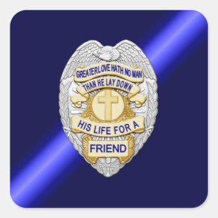 Thin Blue Line Square Sticker