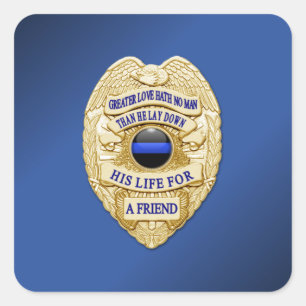 Thin Blue Line Square Sticker