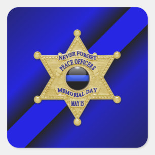 Thin Blue Line Square Sticker