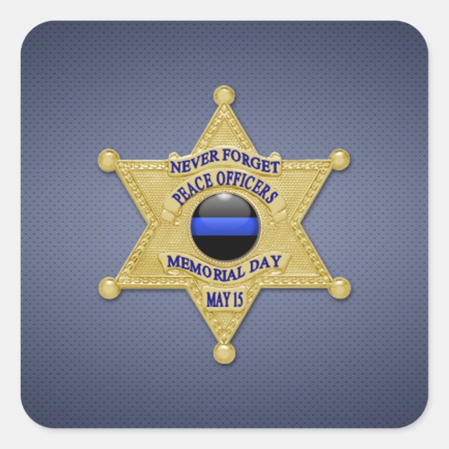 Thin Blue Line Square Sticker (Front)