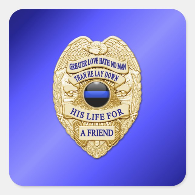 Thin Blue Line Square Sticker (Front)