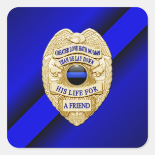 Thin Blue Line Square Sticker