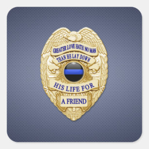 Thin Blue Line Square Sticker