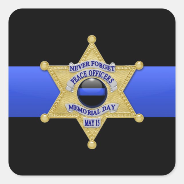 Thin Blue Line Square Sticker (Front)