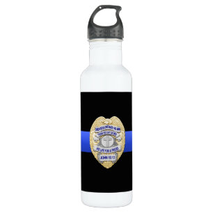 Thin Blue Line Stainless Steel Water Bottle