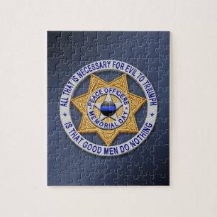 Thin Blue Line Star Badge Jigsaw Puzzle