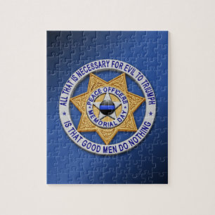 Thin Blue Line Star Badge Jigsaw Puzzle