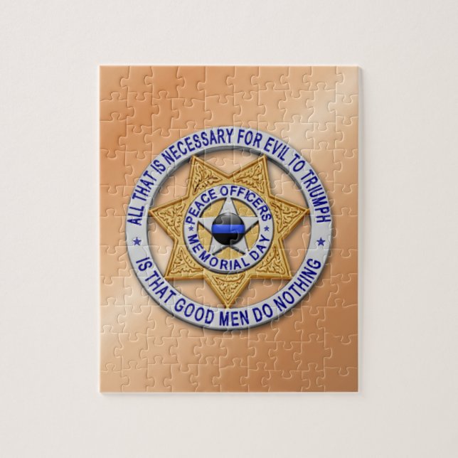 Thin Blue Line Star Badge Jigsaw Puzzle (Vertical)