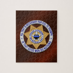 Thin Blue Line Star Badge Jigsaw Puzzle