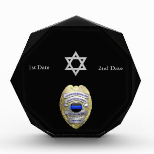 Thin Blue Line Star of David Memorial Badge Award