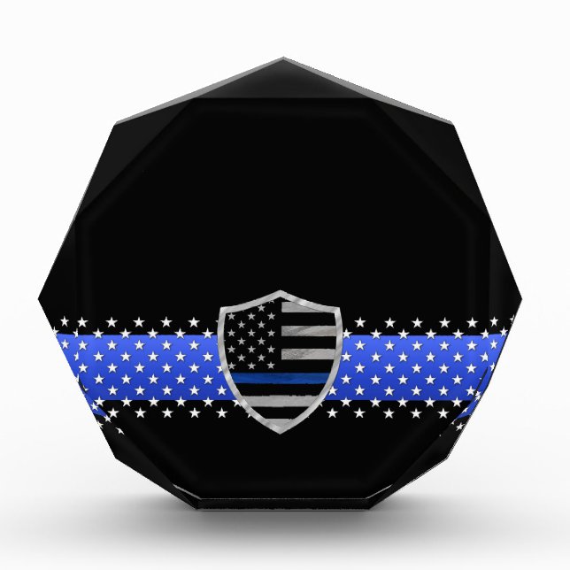 Thin Blue Line - Stars and Flag Shield Award (Front)