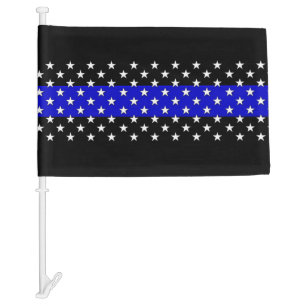 Thin Blue Line Stars and Stripes Car Flag