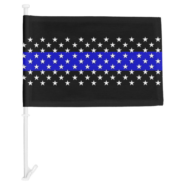 Thin Blue Line Stars and Stripes Car Flag (Front)