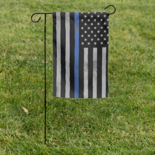 Thin Blue Line Stars and Stripes Garden Flag